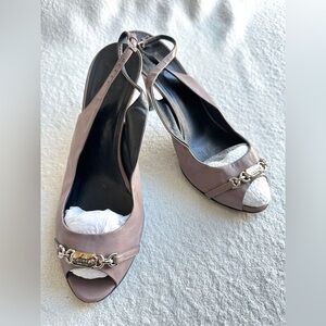 Gucci Slingback Horsebit Heels Arielle Leather Pumps  Size 39.5 US 9.5‎ EUC